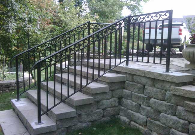 Ornamental stair hand safety railing