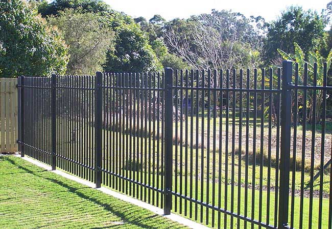 ornamental iron 2 rail security fencing