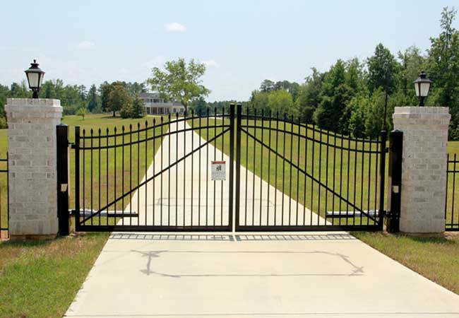 ornamental iron electronic estate gate