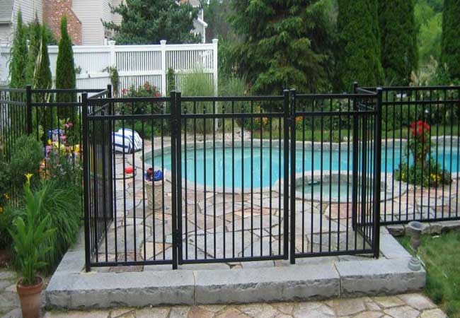 ornamental aluminum open top pool enclosure