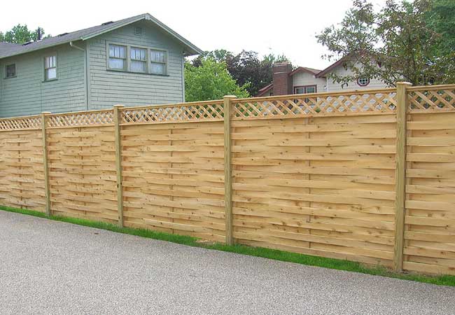 basket weave lattice top privacy fencing